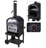 vidaXL Barbecue pizzaoven zwart