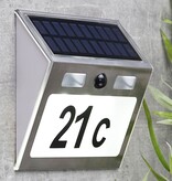 vidaXL Huisnummerlamp solar LED zilverkleurig