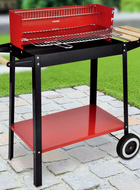 vidaXL Barbecuewagen houtskool 88x44x83 cm rood