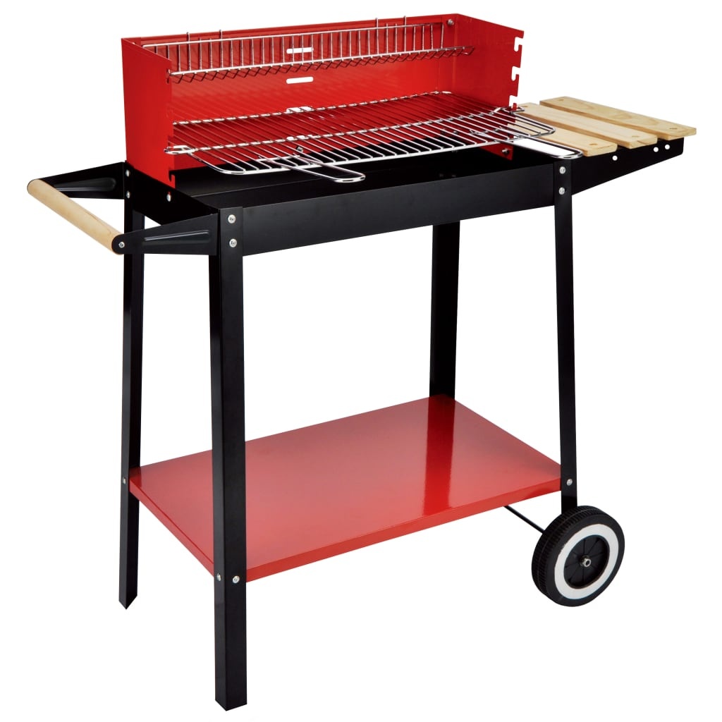 vidaXL Barbecuewagen houtskool 88x44x83 cm rood