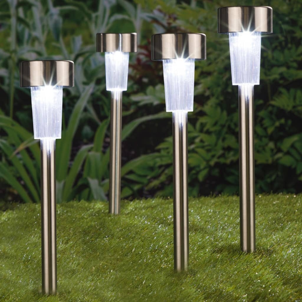 vidaXL Tuinlampen 4 st solar LED 36 cm roestvrij staal