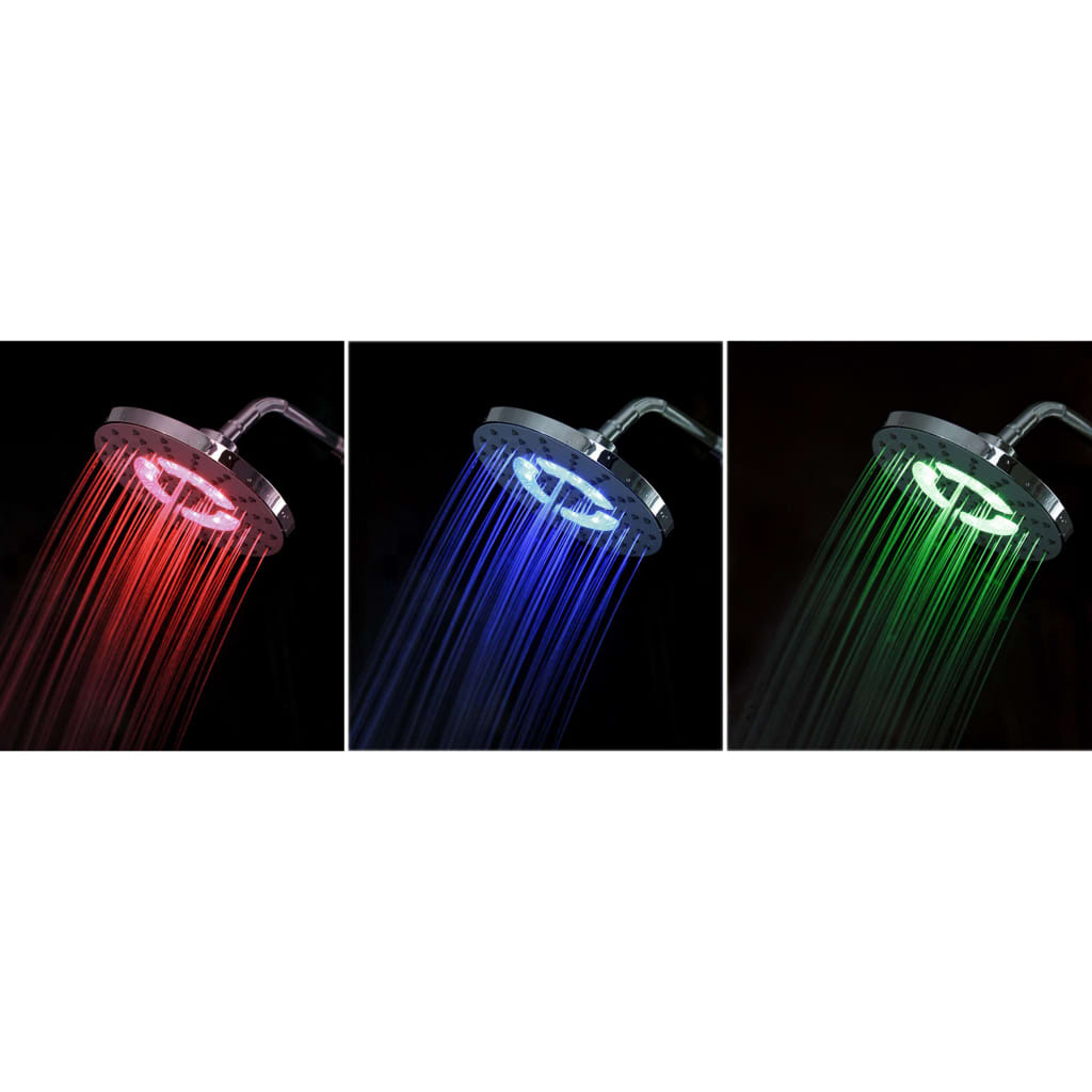 vidaXL Regendoucheset met LED-verlichting GALAXIS chroomkleurig