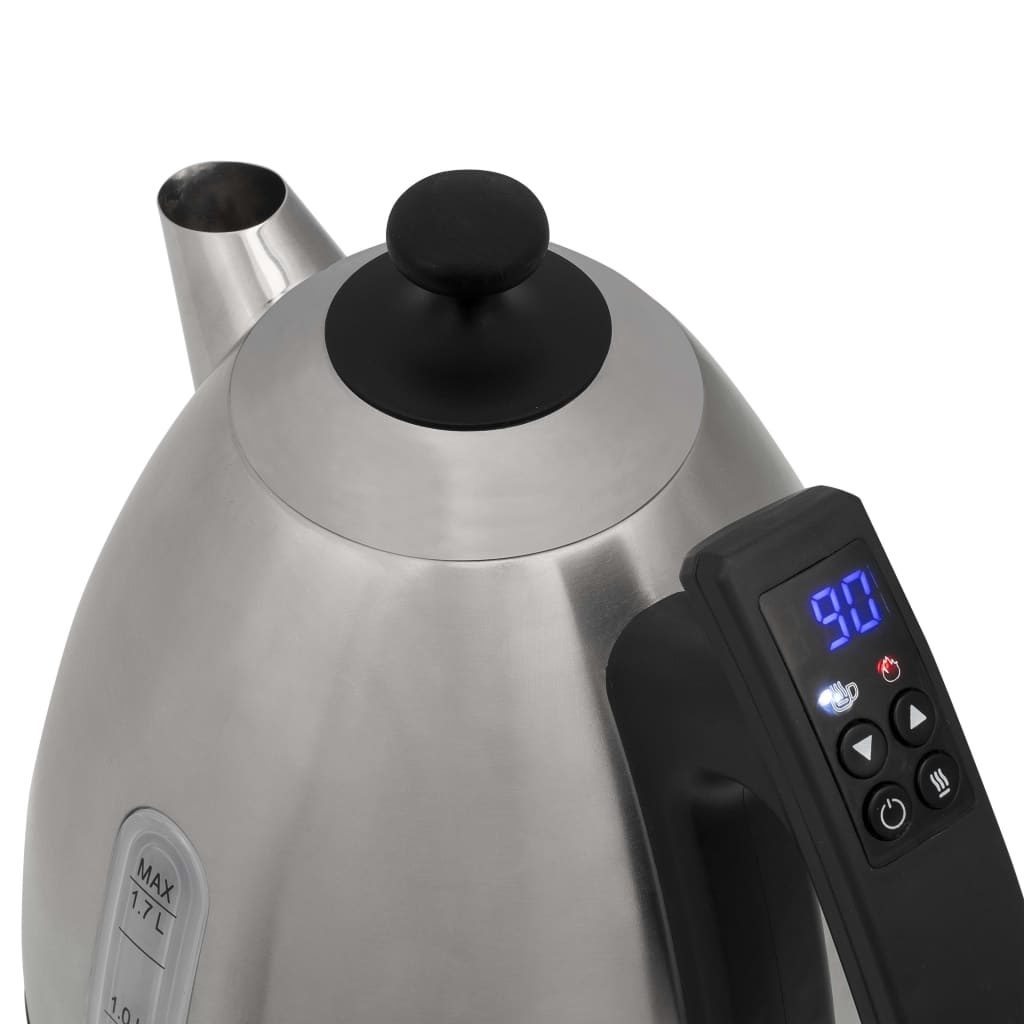 vidaXL Waterkoker digitaal WK-3403 2200 W zilverkleurig en zwart