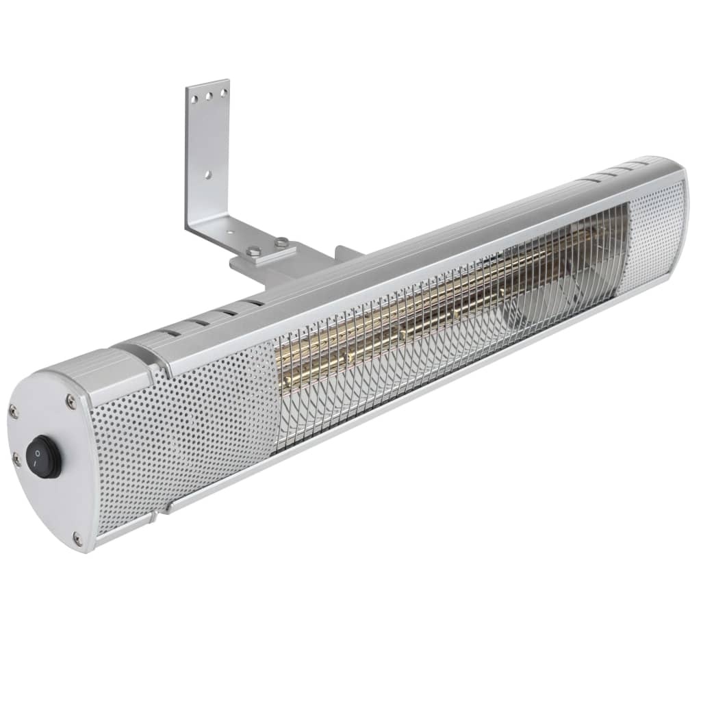 vidaXL Terrasverwarmer wandmontage KA-5277 2000 W Golden Tube zilver