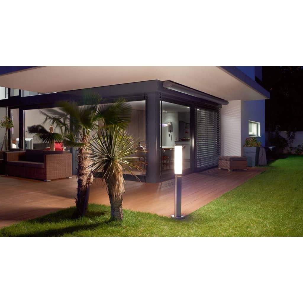 vidaXL Buitenlamp met sensor GL 60 LED zilverkleurig