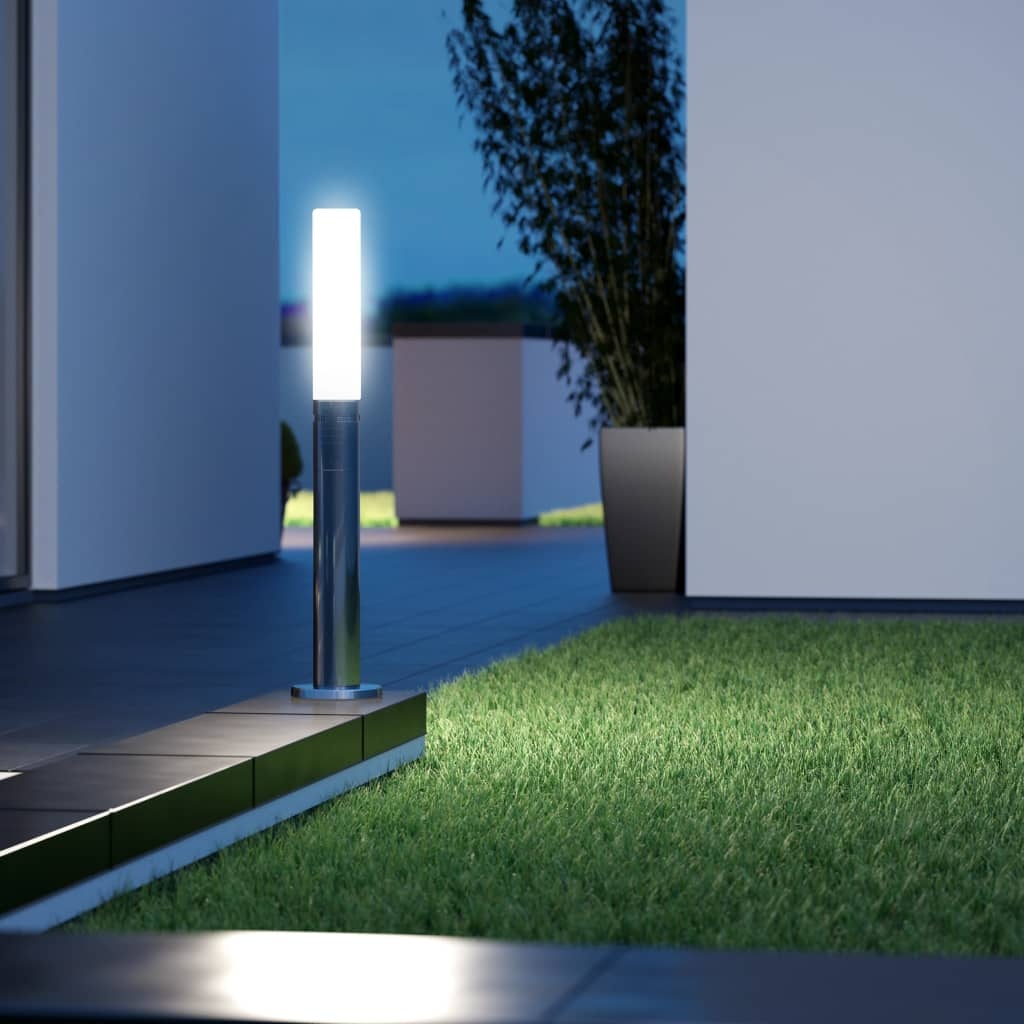 vidaXL Buitenlamp met sensor GL 60 LED zilverkleurig