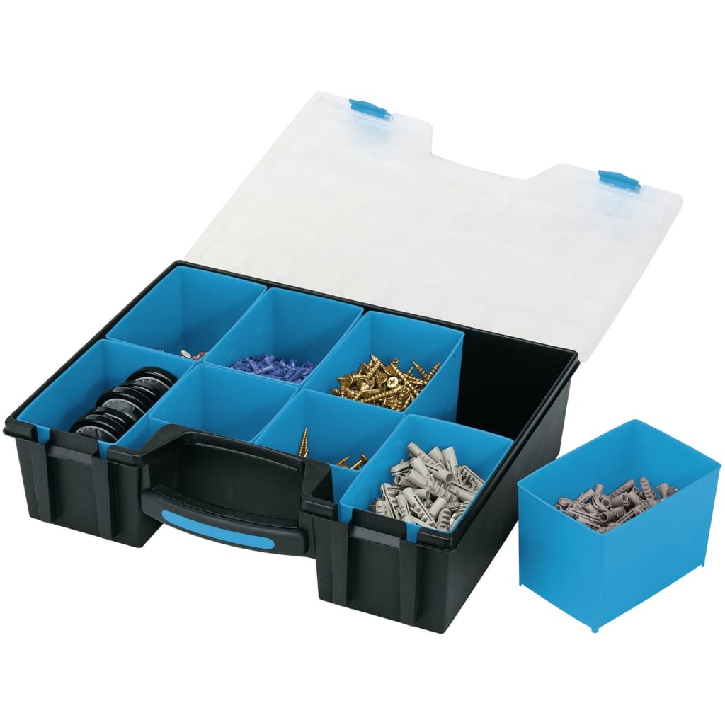 vidaXL 8-delige Organizer met vakken 41,5x33x11 cm zwart