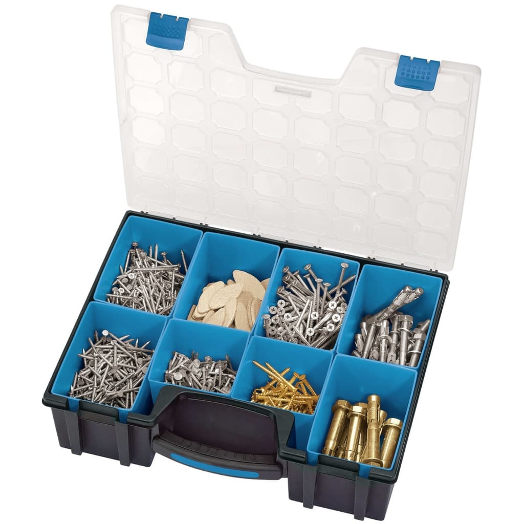 vidaXL 8-delige Organizer met vakken 41,5x33x11 cm zwart