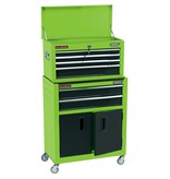 vidaXL Rolkast met gereedschapskist 61,6x33x99,8 cm groen