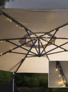 vidaXL Parasol lichtslinger solar LED 130 cm