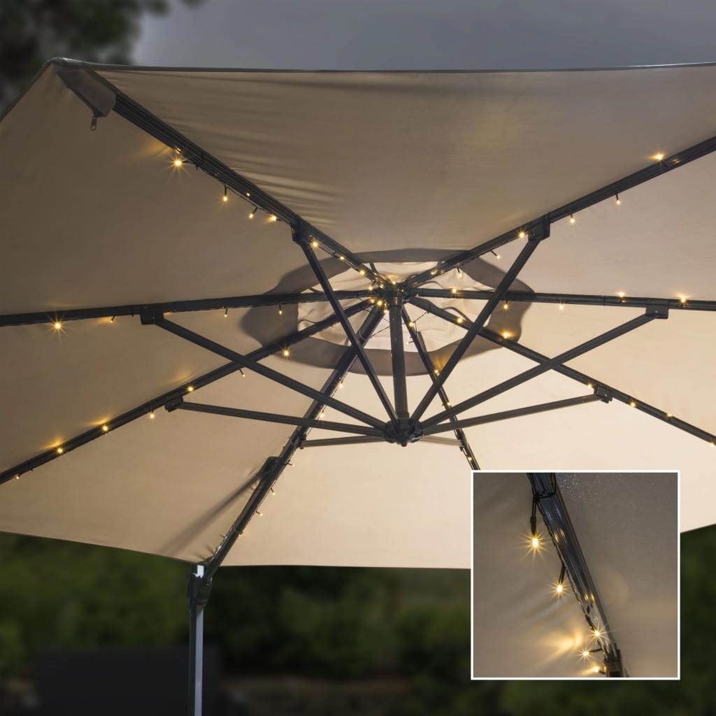 vidaXL Parasol lichtslinger solar LED 130 cm