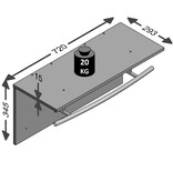 vidaXL Wandkapstok 72x29,3x34,5 cm betongrijs