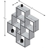 vidaXL Wandschap met 8 vakken wit