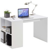 vidaXL Bureau met zijschappen 117x72,9x73,5 cm wit