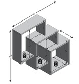 vidaXL Wandschap met 3 vakken eikenkleurig