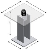 vidaXL Eettafel 70 cm betongrijs en wit