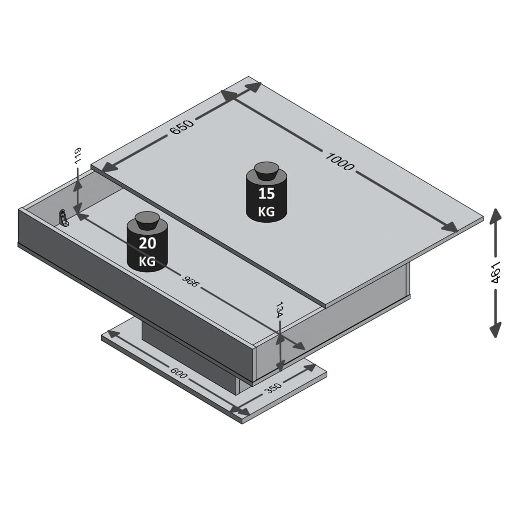 vidaXL Salontafel betongrijs en wit