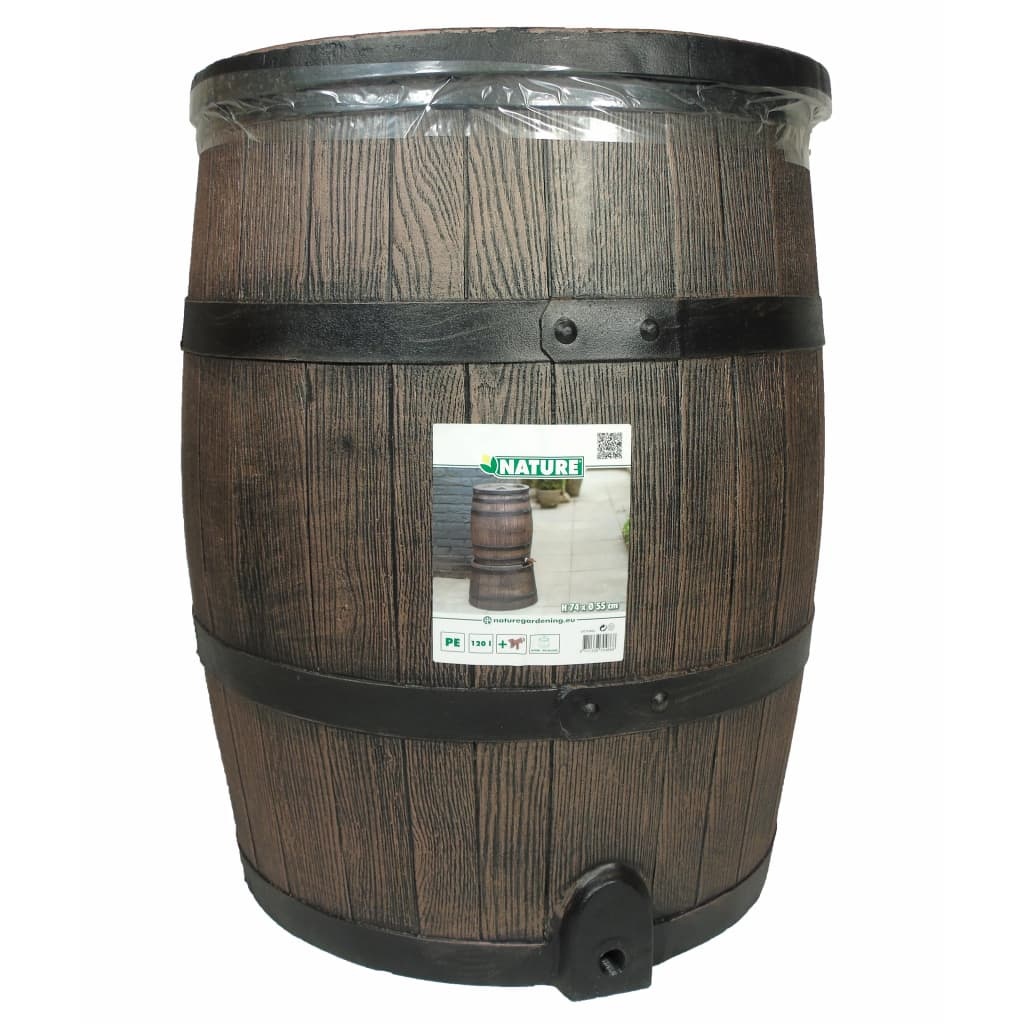 VidaXL Regenton met hout-look 120 L 50,5x66 cm bruin