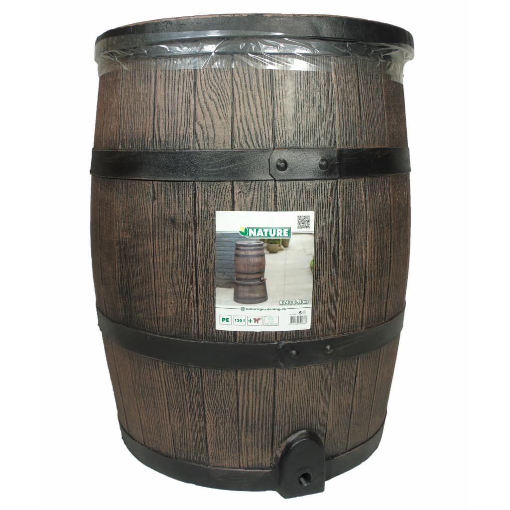 vidaXL Regenton met hout-look 120 L 50,5x66 cm bruin