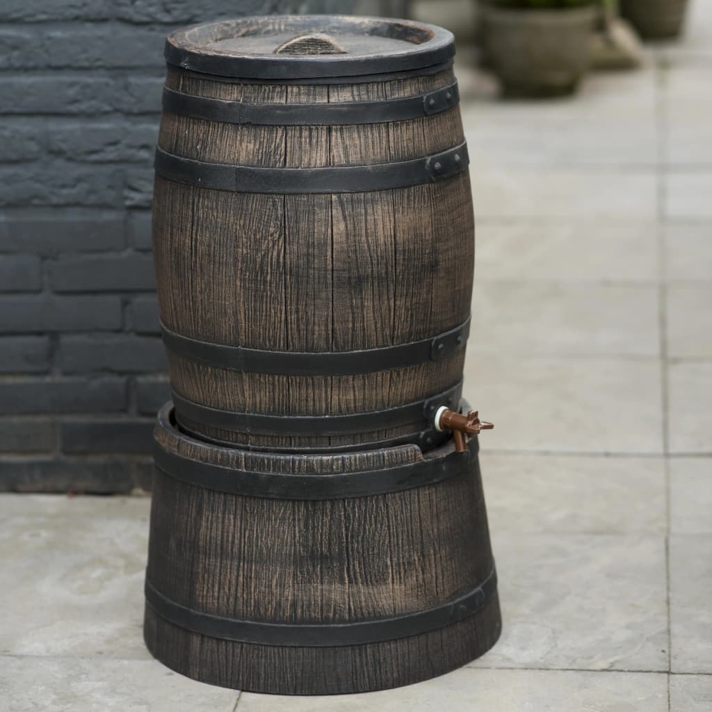 vidaXL Regenton met hout-look 120 L 50,5x66 cm bruin