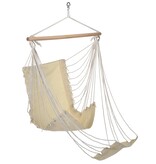 vidaXL Hangstoel met voetensteun katoen canvas beige