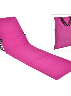 vidaXL Strandmat stoel opvouwbaar PVC roze