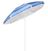 VidaXL Strandparasol 200 cm gestreept blauw