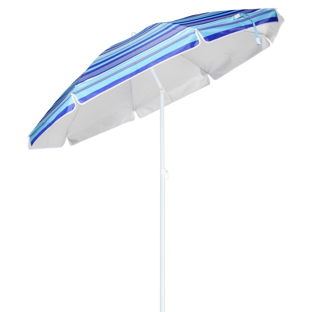 VidaXL Strandparasol 200 cm gestreept blauw