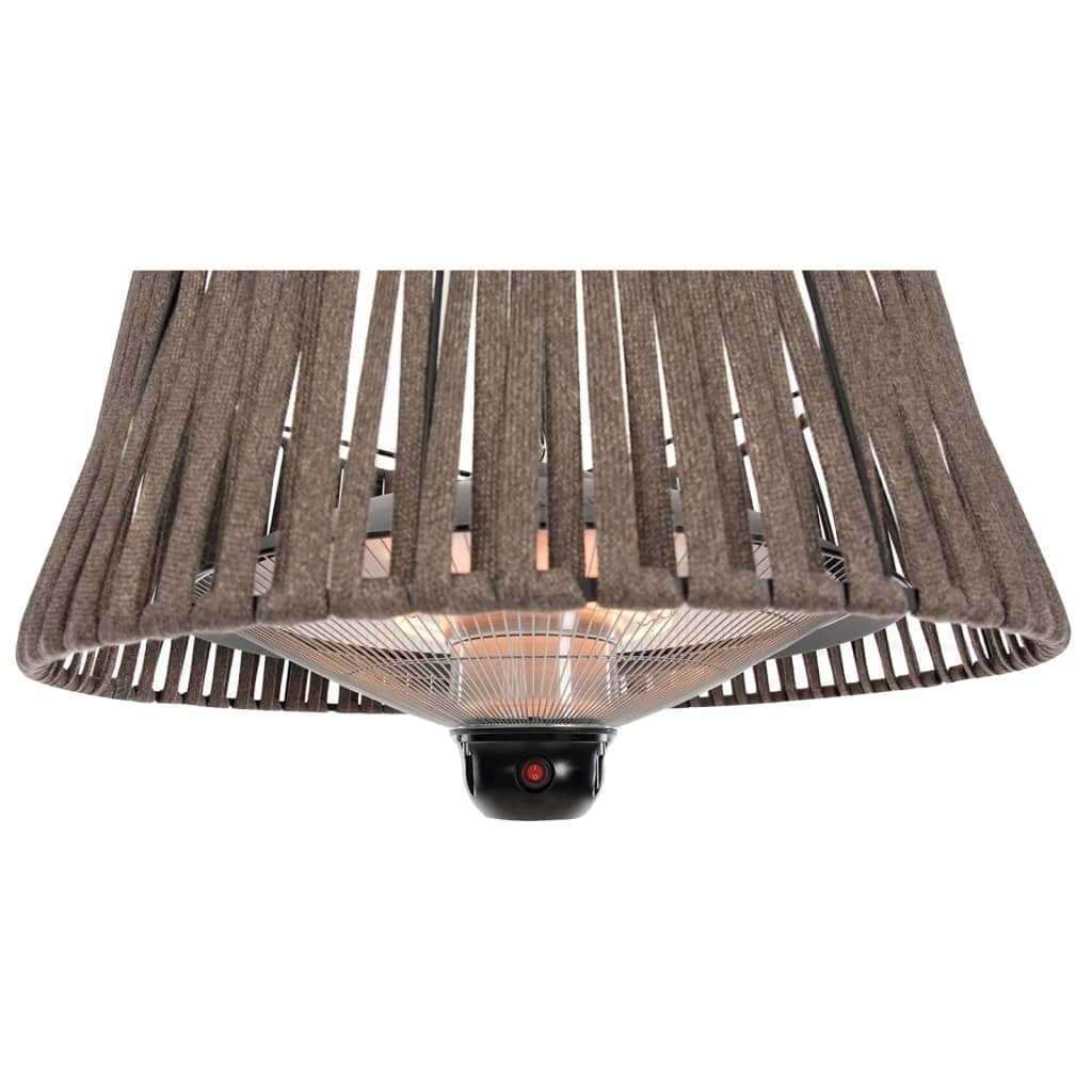 vidaXL Hangende verwarmer Artix Corda 1800 W halogeen bruin