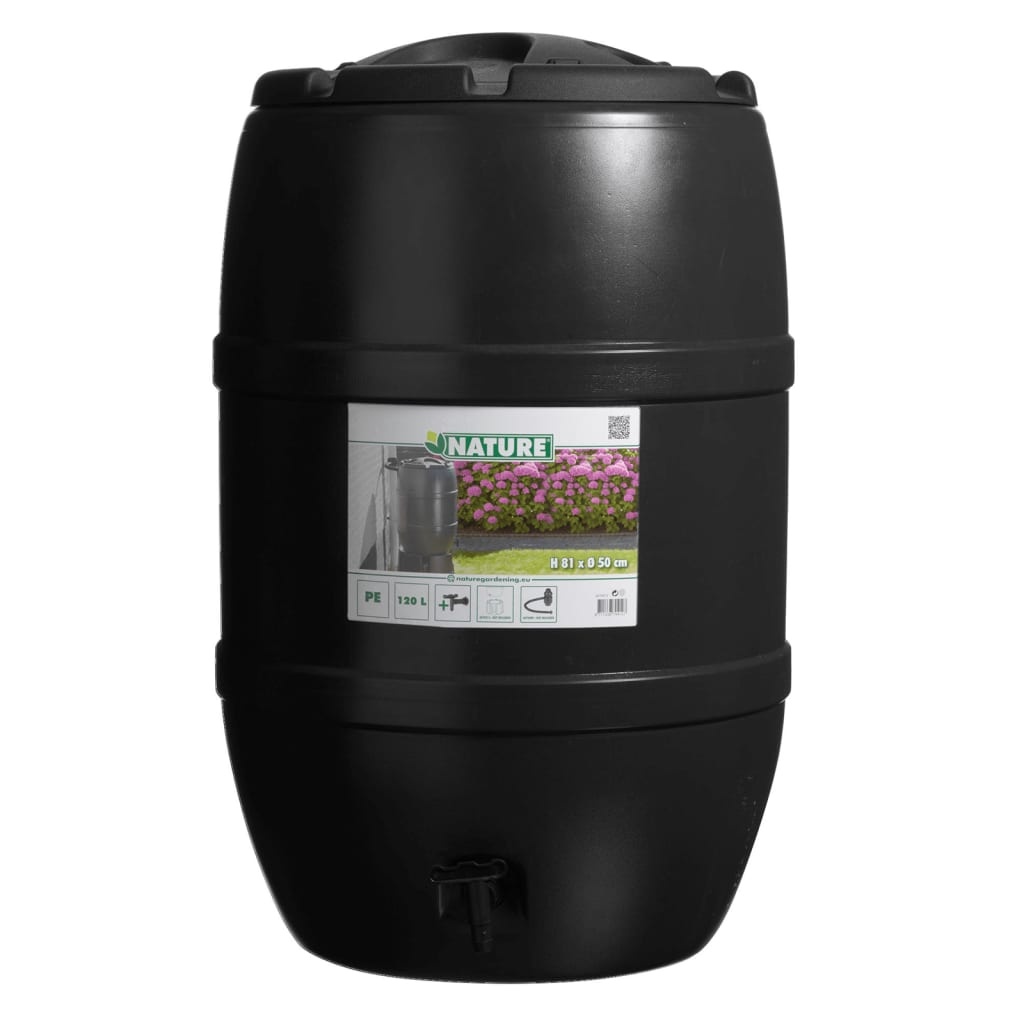 VidaXL Regenton 120 L 51x81 cm zwart