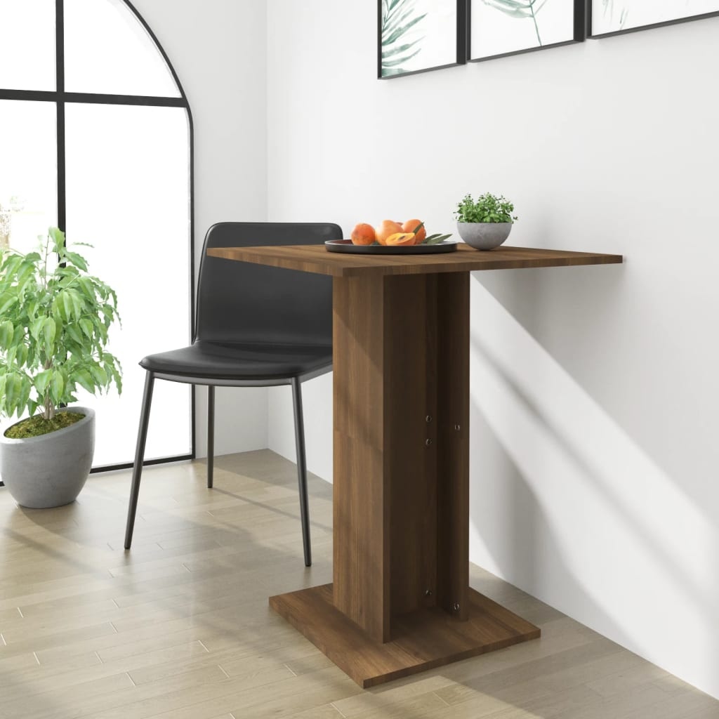 VidaXL Bistrotafel 60x60x75 cm bewerkt hout bruineikenkleurig