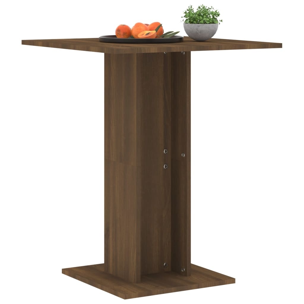 VidaXL Bistrotafel 60x60x75 cm bewerkt hout bruineikenkleurig