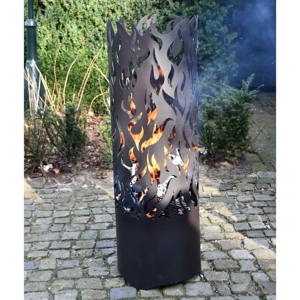 vidaXL Vuurton Flames koolstofstaal zwart FF408