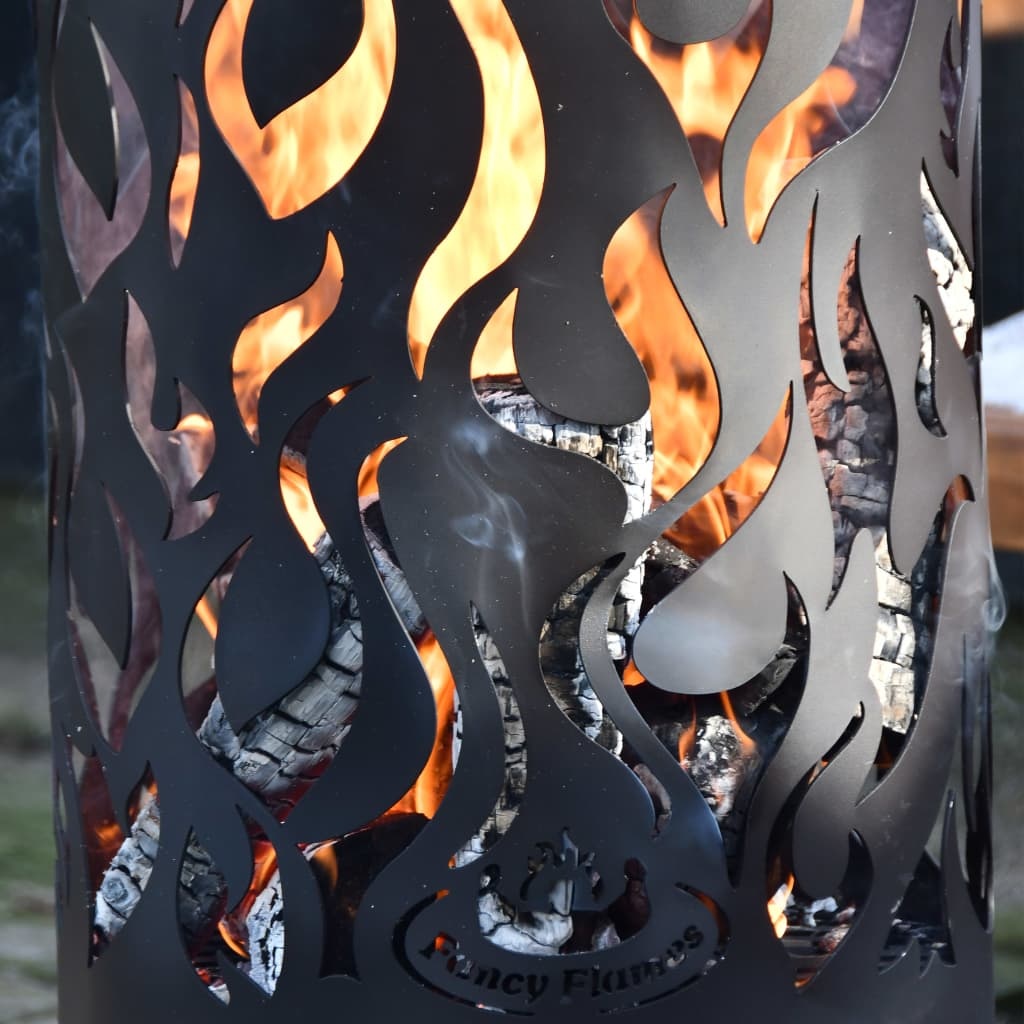 vidaXL Vuurton Flames koolstofstaal zwart FF408