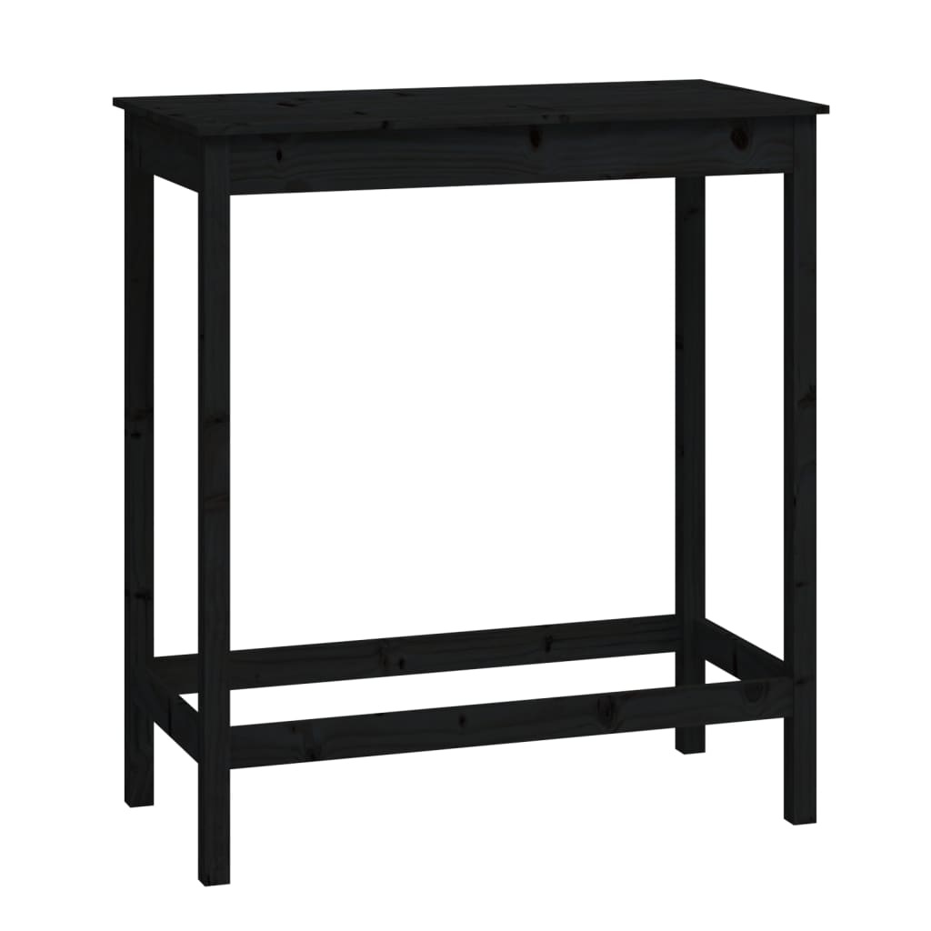 VidaXL Bartafel 100x50x110 cm massief grenenhout zwart