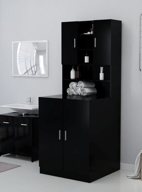 VidaXL Wasmachinekast 71x71,5x91,5 cm zwart