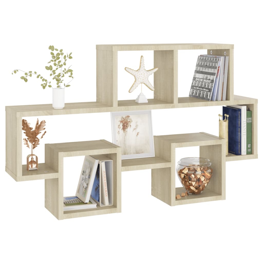VidaXL Wandschap auto-vormig 82x15x51 cm spaanplaat sonoma eikenkleur
