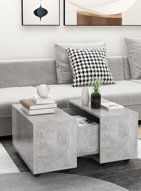 VidaXL Salontafel 60x60x38 cm spaanplaat betongrijs