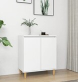 VidaXL Dressoir met massief houten poten 60x35x70 cm bewerkt hout wit