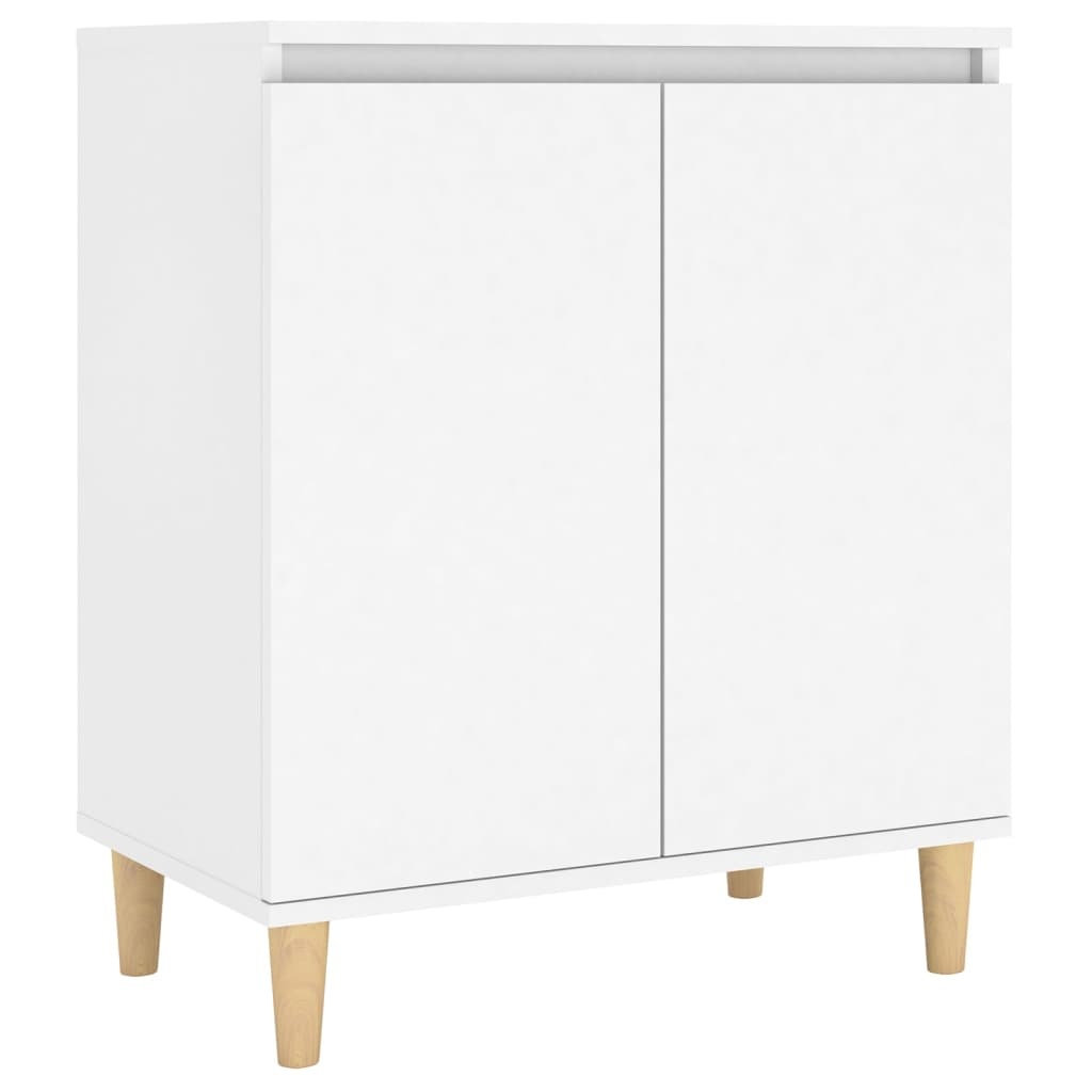 VidaXL Dressoir met massief houten poten 60x35x70 cm bewerkt hout wit