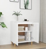 VidaXL Dressoir met massief houten poten 60x35x70 cm bewerkt hout wit