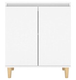 VidaXL Dressoir met massief houten poten 60x35x70 cm bewerkt hout wit