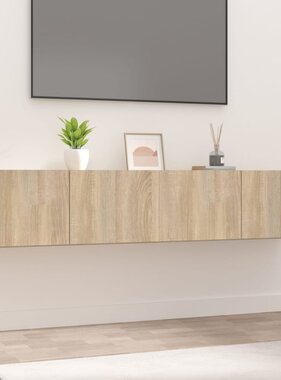 vidaXL Tv-meubelen 2 st 80x30x30 cm bewerkt hout sonoma eikenkleurig