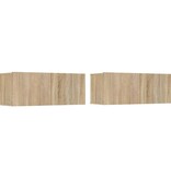 VidaXL Tv-meubelen 2 st 80x30x30 cm bewerkt hout sonoma eikenkleurig
