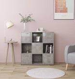VidaXL Boekenkast 90x30x90 cm spaanplaat betongrijs