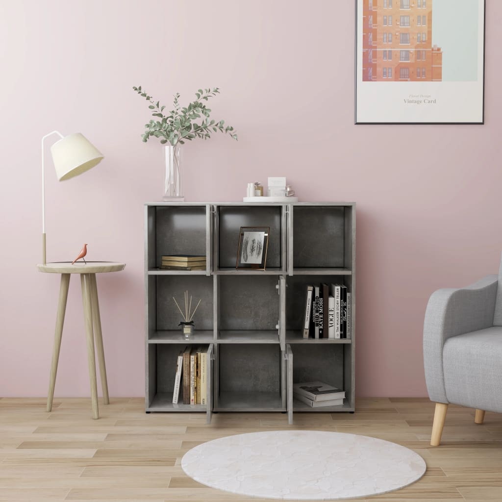 VidaXL Boekenkast 90x30x90 cm spaanplaat betongrijs