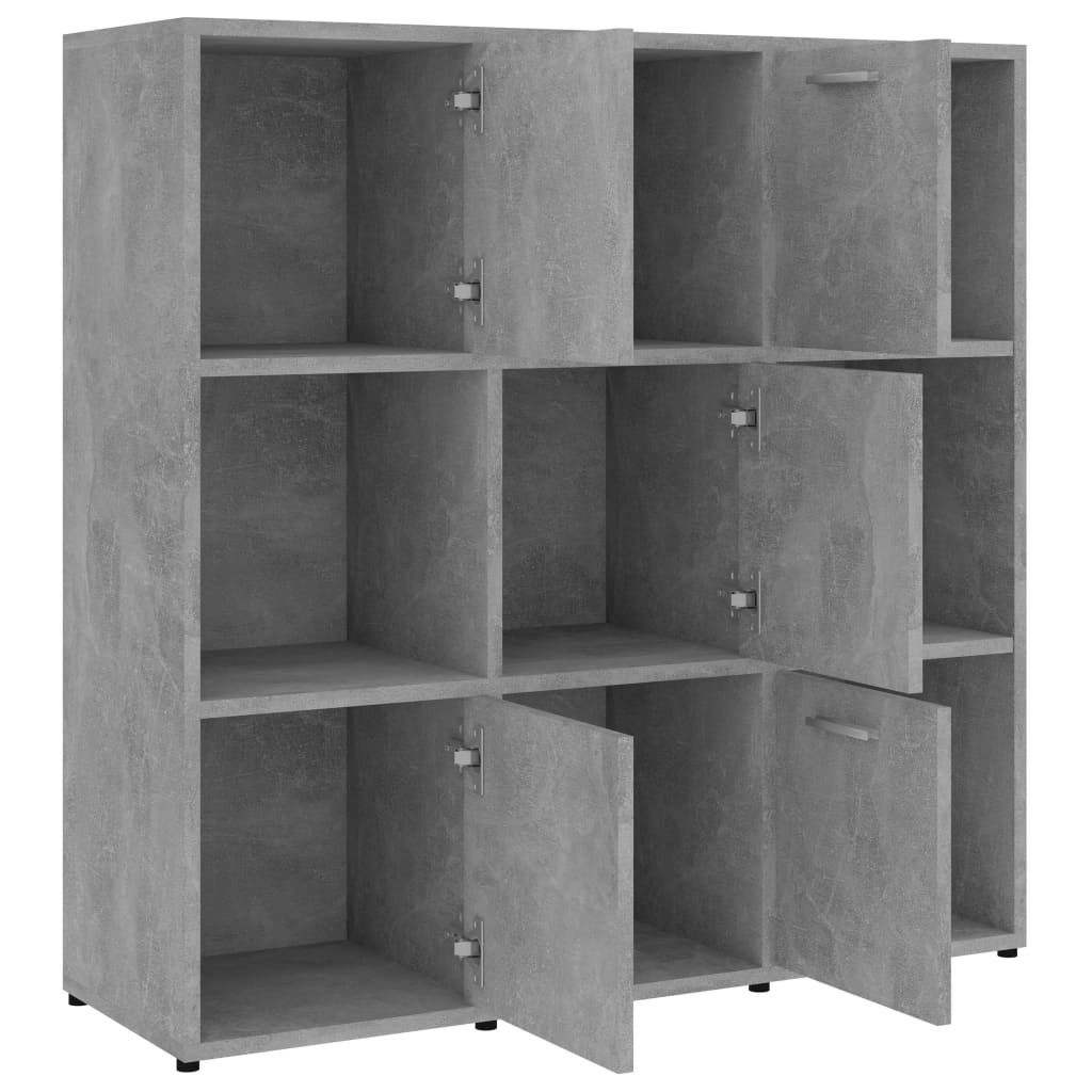 VidaXL Boekenkast 90x30x90 cm spaanplaat betongrijs