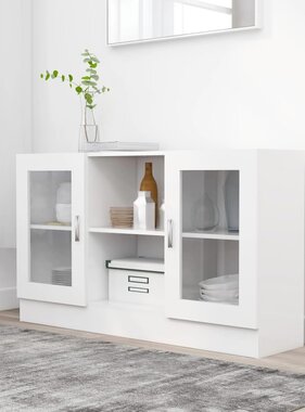 VidaXL Vitrinekast 120x30,5x70 cm spaanplaat wit