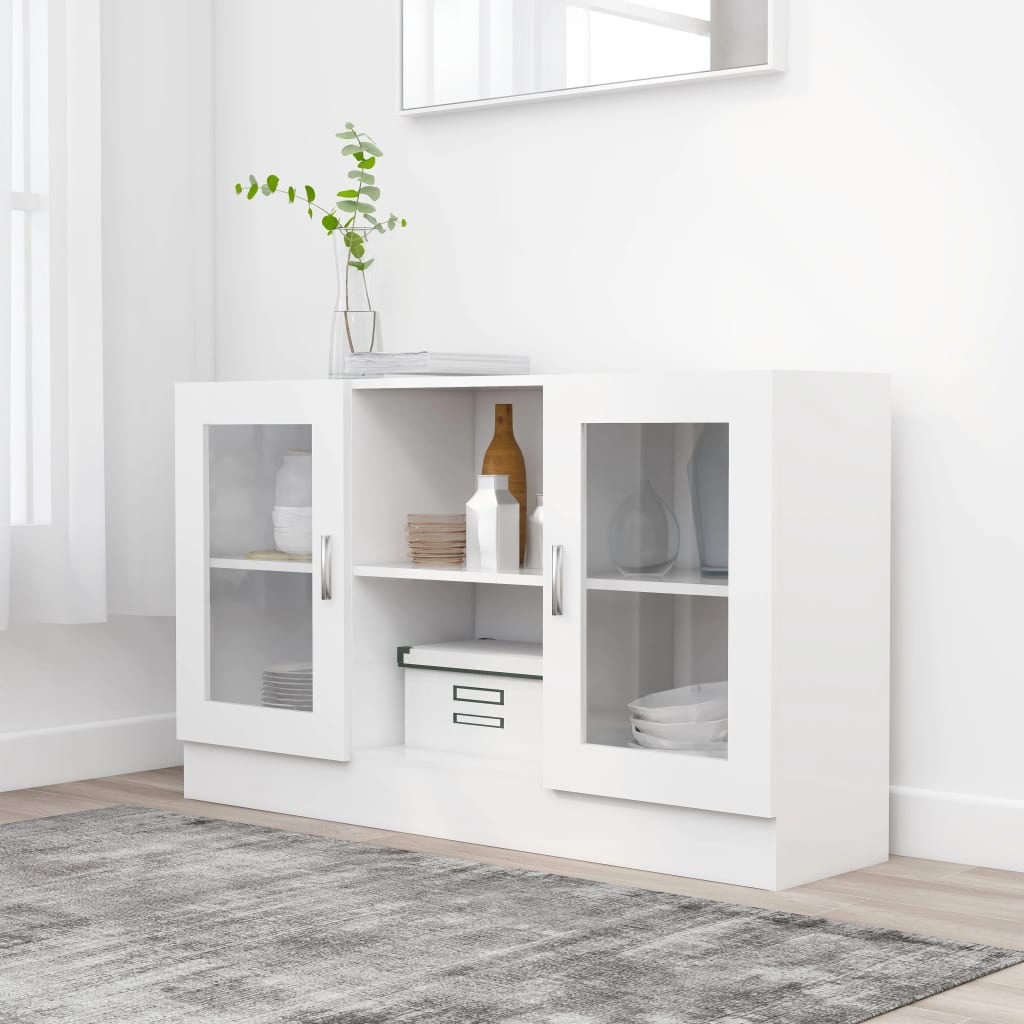 VidaXL Vitrinekast 120x30,5x70 cm spaanplaat wit