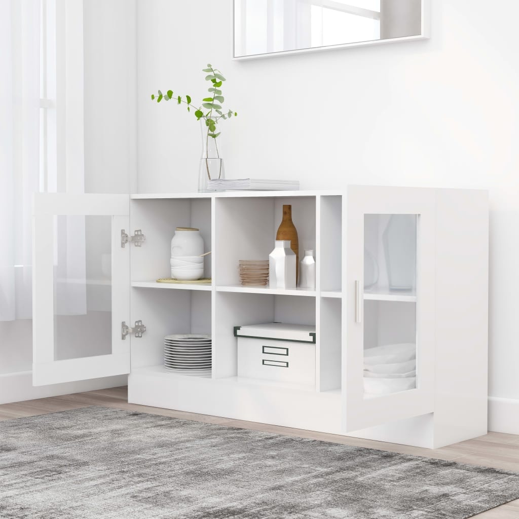 VidaXL Vitrinekast 120x30,5x70 cm spaanplaat wit
